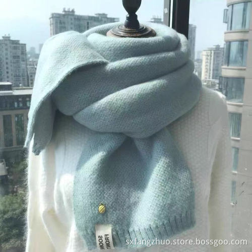 2021 fashion warm pure color cashmere scarf for women